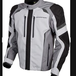 Scorpion Exo Optima Men's Waterproof Armored Riding Motorcycle Jacket Gray Large